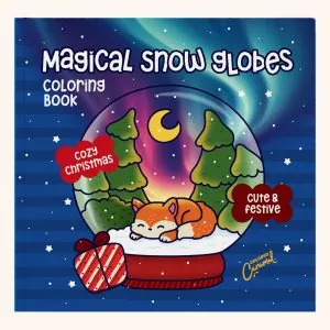 Easy & Bold Christmas Coloring Book with Snow Globes, coloring book cover