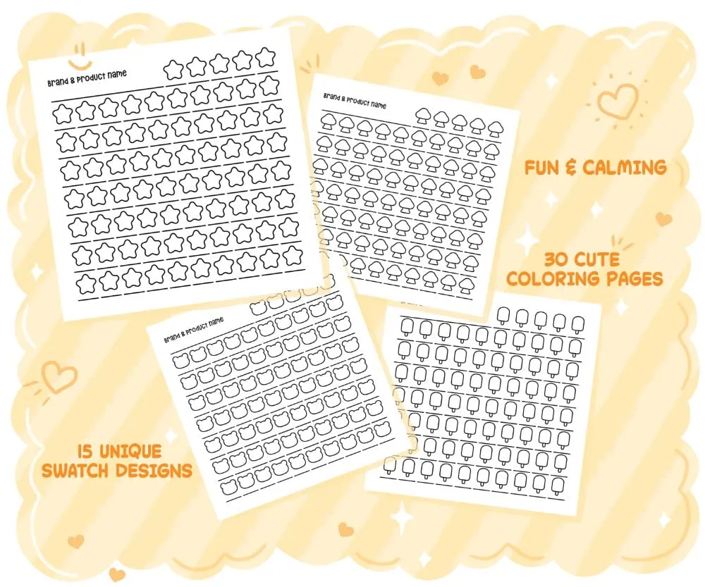 Color Swatch: Cute, Bold & Easy Test Chart Coloring Book, coloring page preview 2