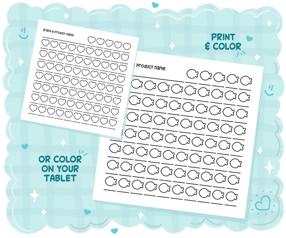 Color Swatch: Cute, Bold & Easy Test Chart Coloring Book, coloring page preview 5