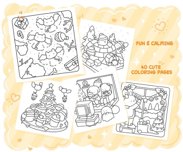 Ghostly Cute Christmas Coloring Book: Cozy & Spooky Festive Corner - Image 3