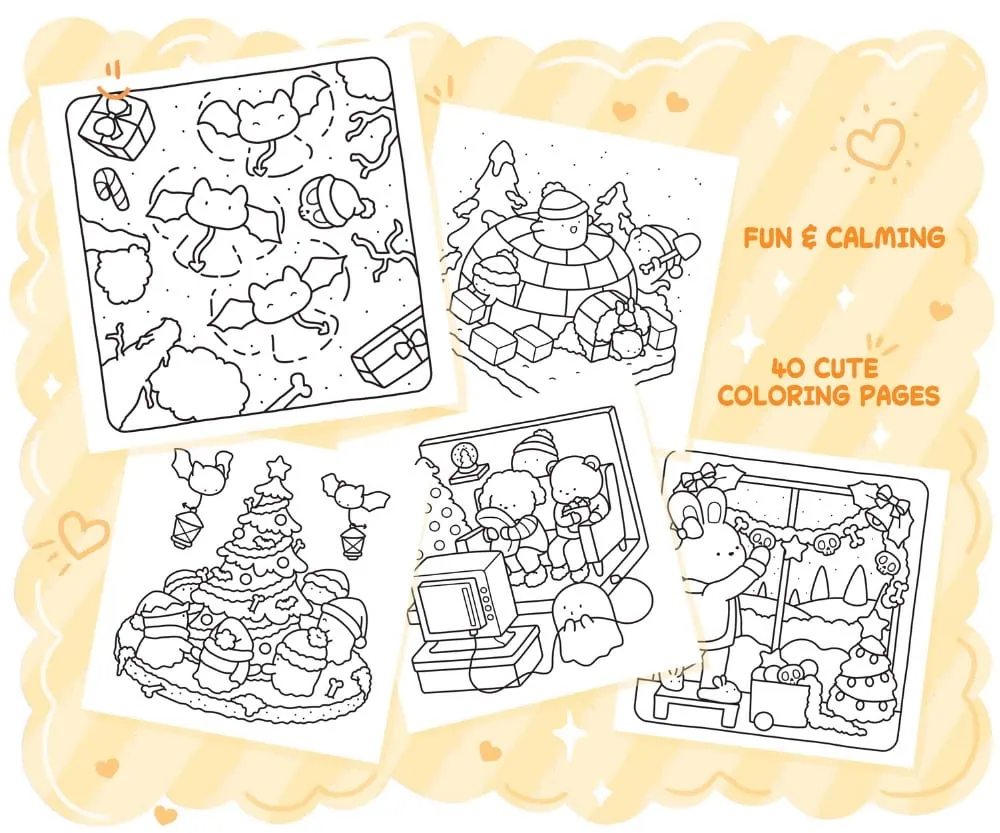 Spooky Christmas Coloring Book, coloring page preview 2