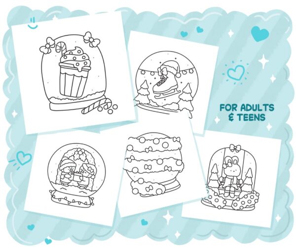 Christmas Snow Globes Coloring Book - Image 4