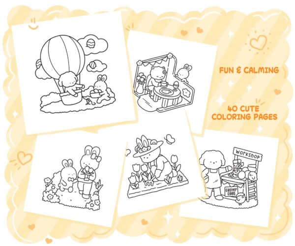 Hoppy Corner: Cozy & Cute Easter Coloring Book - Image 3