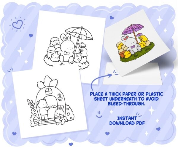 Hoppy Corner: Cozy & Cute Easter Coloring Book - Image 2