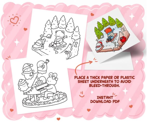 Ghostly Cute Christmas Coloring Book: Cozy & Spooky Festive Corner - Image 2