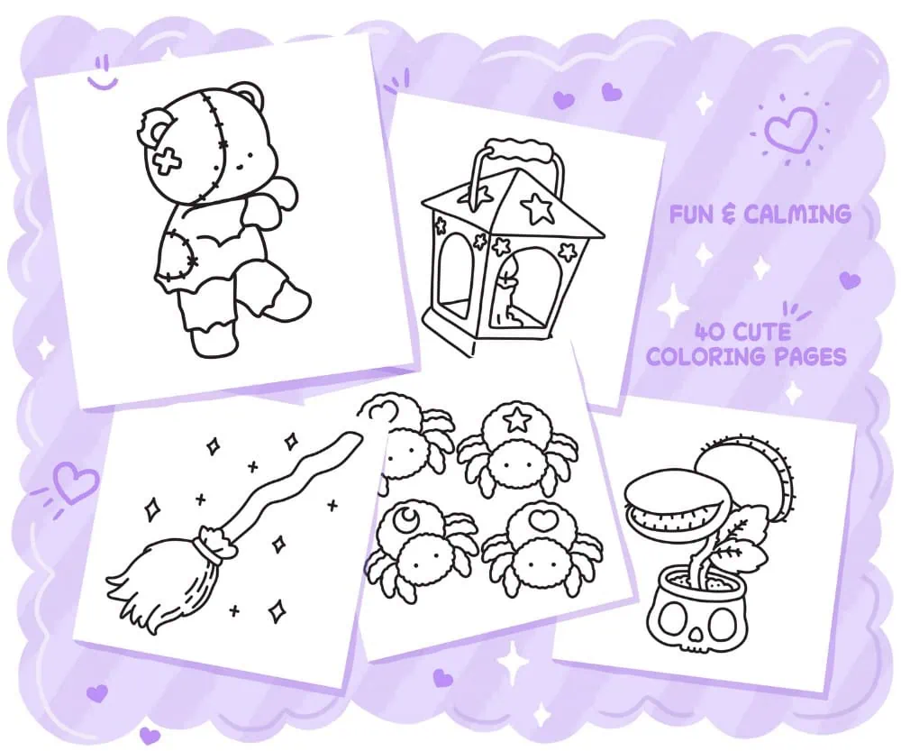Halloween Vibes: Spooky Cute, Bold & Easy Coloring Book, coloring page preview 2