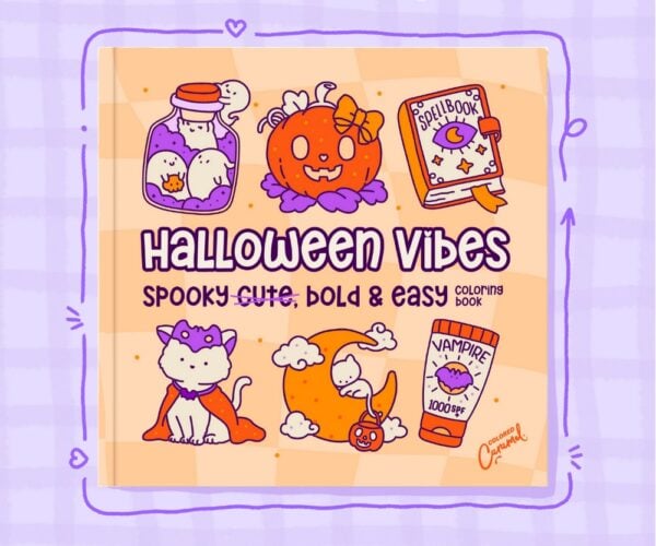 Halloween Vibes: Spooky Cute, Bold & Easy Coloring Book