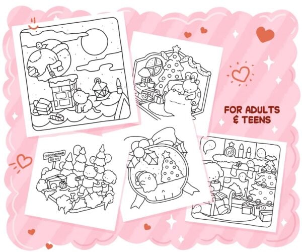 Ghostly Cute Christmas Coloring Book: Cozy & Spooky Festive Corner - Image 4