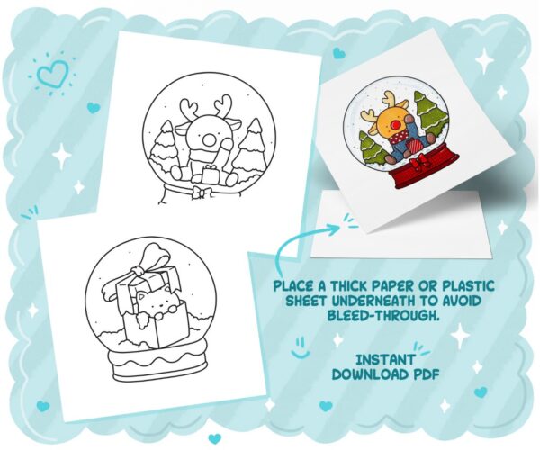 Christmas Snow Globes Coloring Book - Image 2