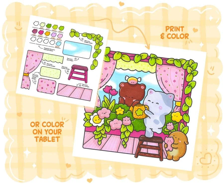 Kawaii Daydream Coloring Practice Book: Cute & Cozy Workbook to Train Your Skills, coloring page preview 5