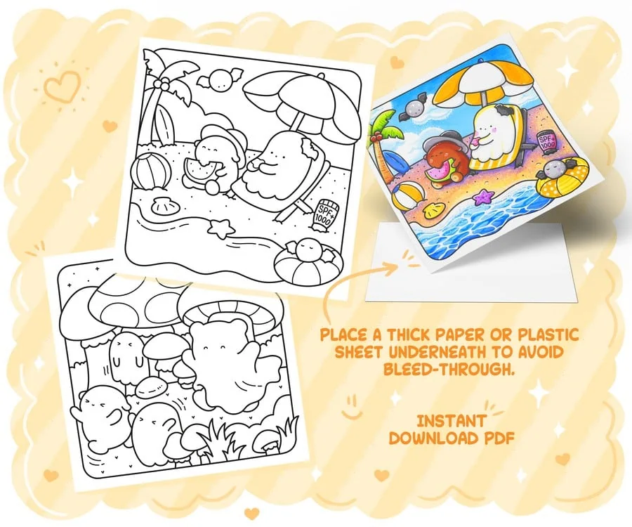 Spooky dreams coloring book with ghosts and friends, coloring page preview 1
