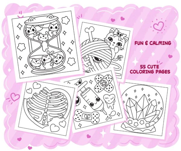 Creepy Cute: Bold & Easy Kawaii Pastel Goth Coloring Book - Image 3