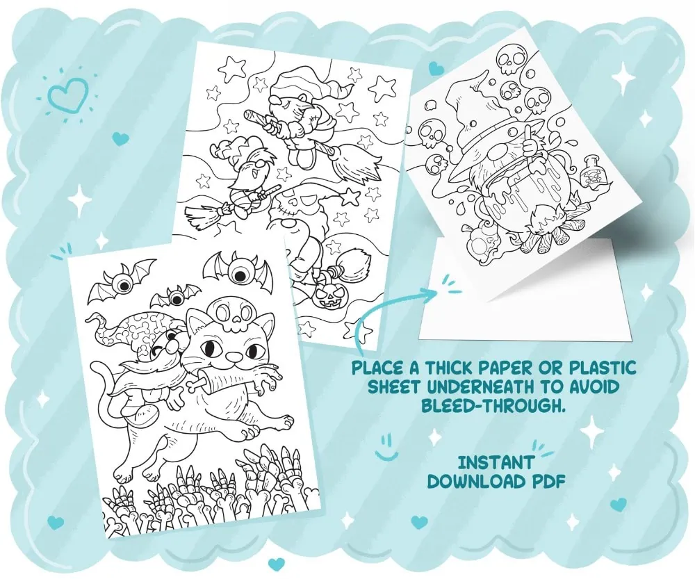 Halloween Gnomes Coloring Book, coloring page preview 1