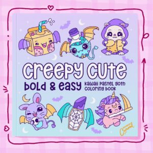 Creepy Cute: Bold & Easy Kawaii Pastel Goth Coloring Book