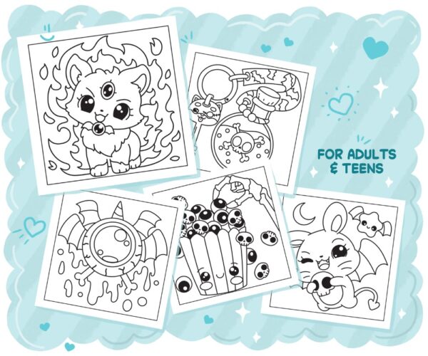Creepy Cute: Bold & Easy Kawaii Pastel Goth Coloring Book - Image 4