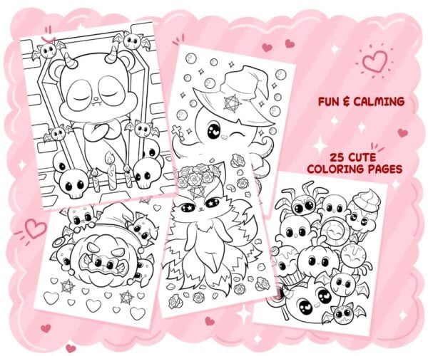 Kawaii Pastel Goth Coloring Book - Image 3