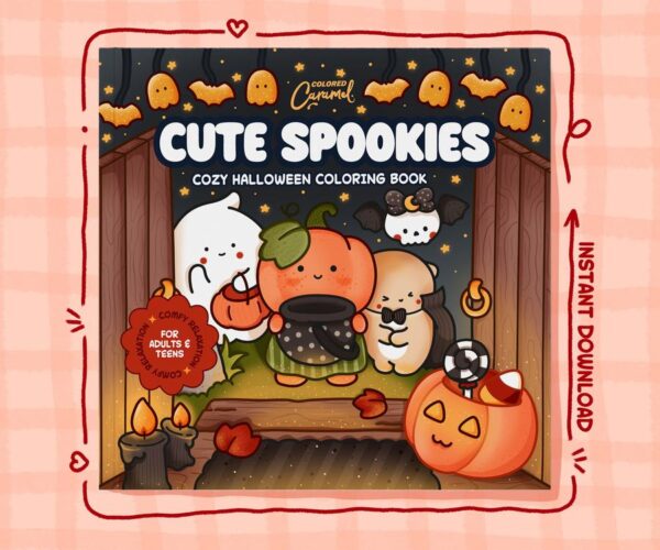 Cute Spookies Cozy Halloween Coloring Book