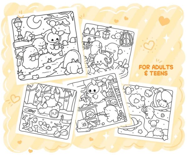 Cute Spookies Cozy Halloween Coloring Book - Image 4