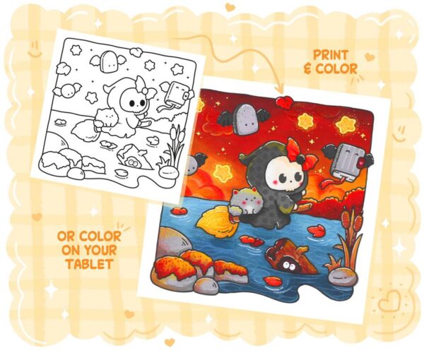 Cute Spookies Cozy Halloween Coloring Book - Image 6