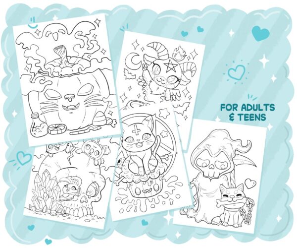 So Bootiful: Kawaii Pastel Goth Halloween Coloring Book - Image 4