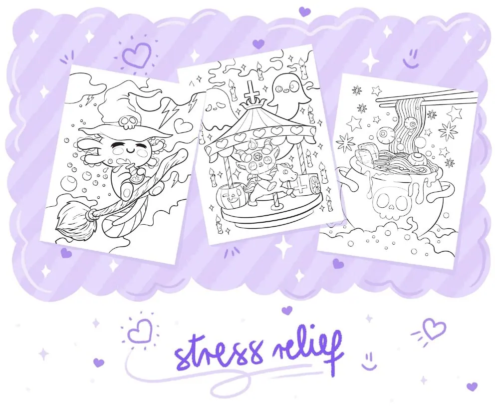 So Bootiful: Kawaii Pastel Goth Halloween Coloring Book, coloring page preview 4