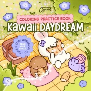 Kawaii Daydream Coloring Practice Book: quaderno carino e accogliente per allenare le tue abilità - Digitale