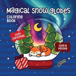 Klares, einfaches Weihnachts-Malbuch mit Schneekugeln - Digital