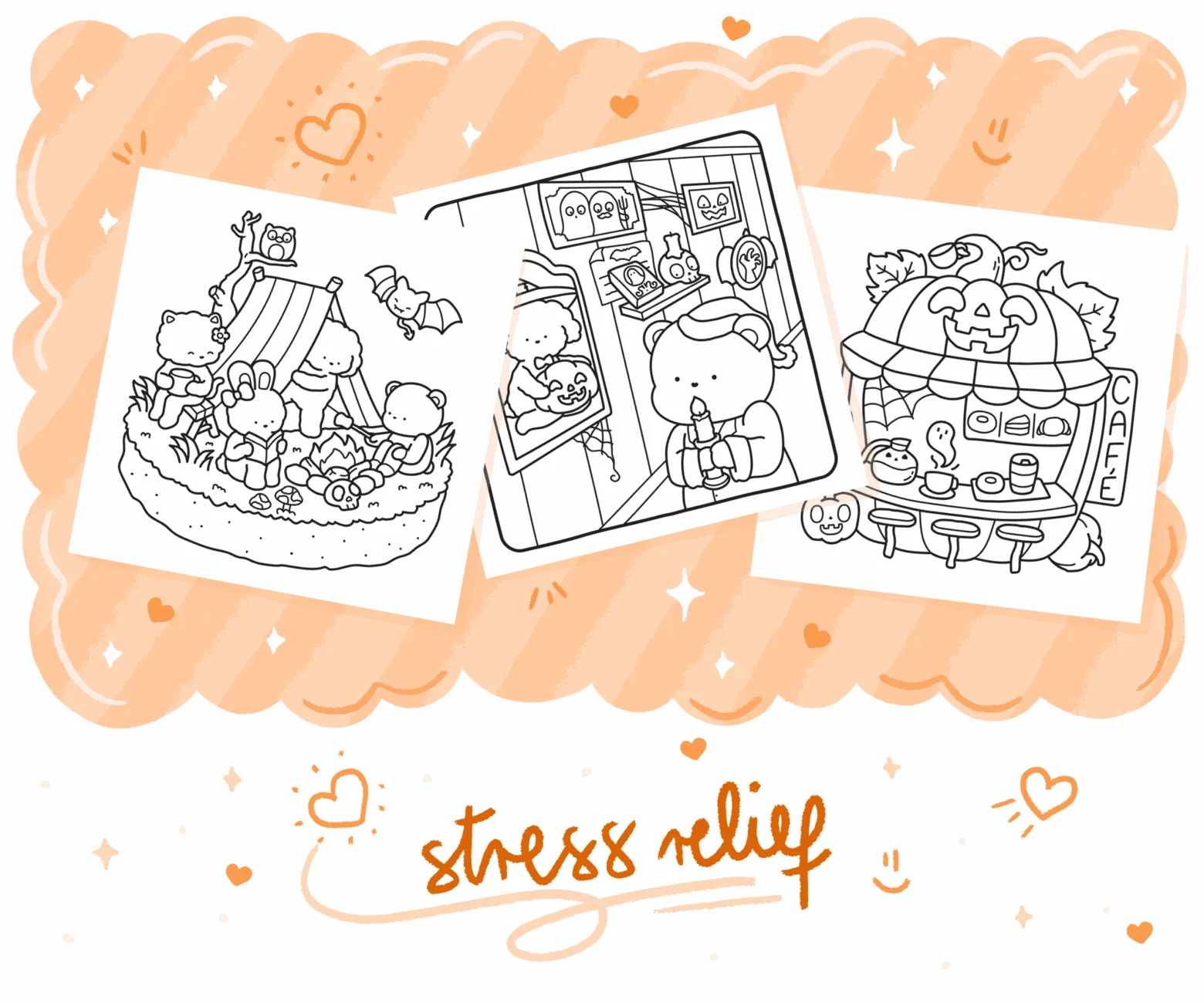 Cute & Cozy Halloween Coloring Book: Spooky Corner, coloring page preview 4