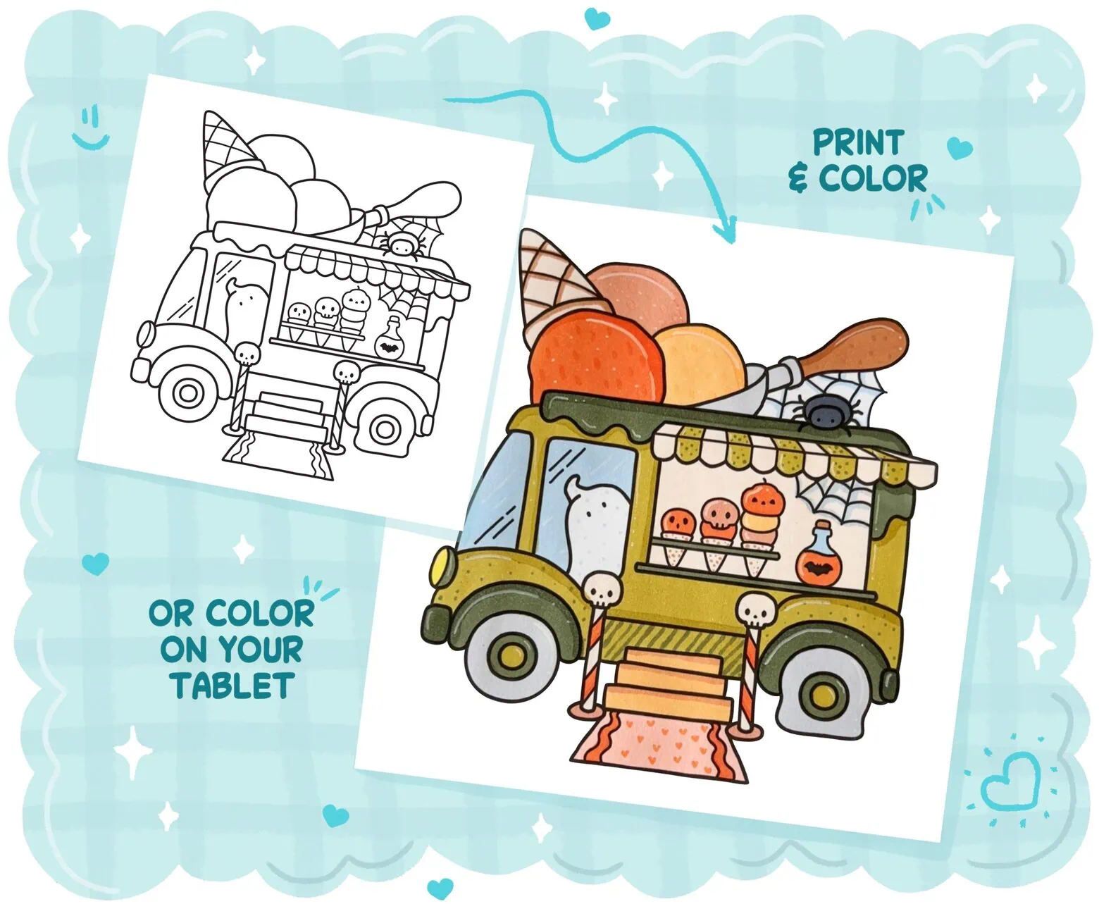 Cute & Cozy Halloween Coloring Book: Spooky Corner, coloring page preview 5
