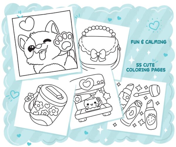 Girly Vibes Coloring Book: Bold, Easy & Cute Illustrations - Image 3
