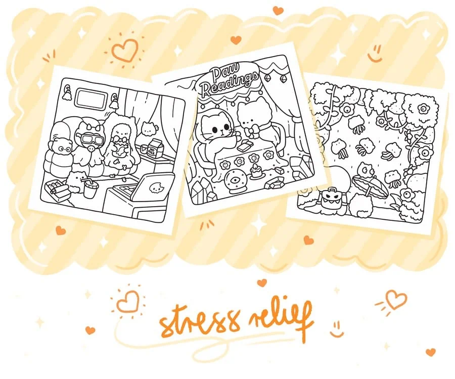 Spooky Cats: Cute & Cozy Coloring Book, coloring page preview 4