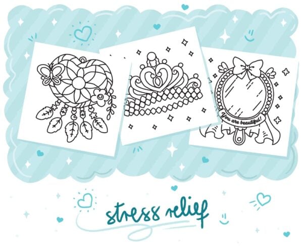 Girly Vibes Coloring Book: Bold, Easy & Cute Illustrations - Image 5