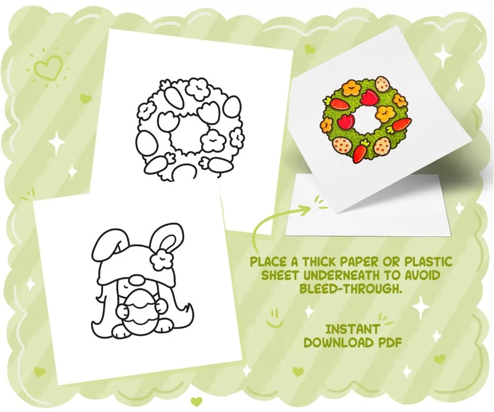 Hoppy Days: Cute Bold & Easy Easter Coloring Book, coloring page preview 1