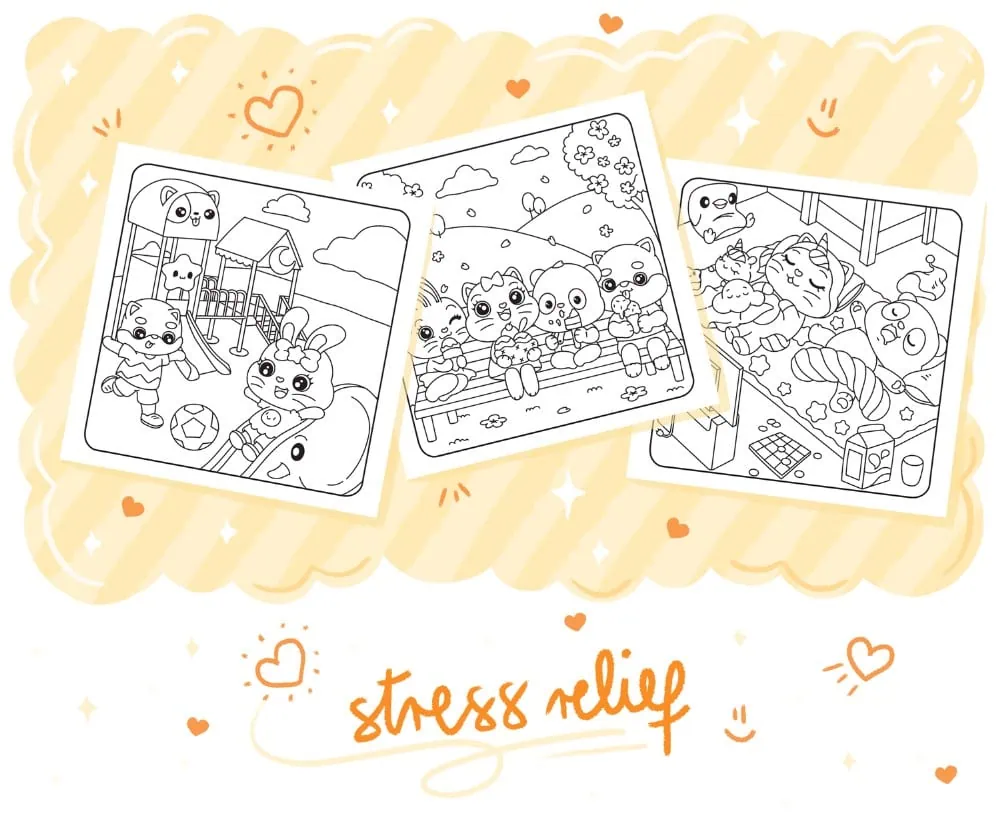 Cute World: Coloring Book for Stress-Free Moments, coloring page preview 4