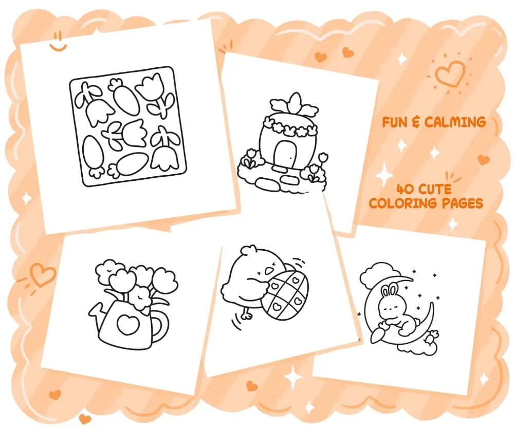 Hoppy Days: Cute Bold & Easy Easter Coloring Book, coloring page preview 2