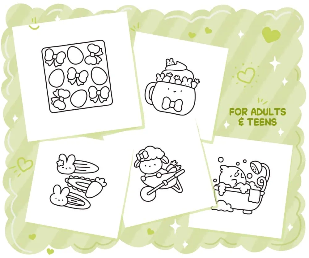Hoppy Days: Cute Bold & Easy Easter Coloring Book, coloring page preview 3