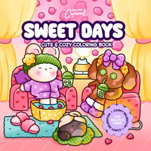 Sweet Days Cute & Cozy Coloring Book: mukavaa rentoutumista aikuisille ja teineille - Digital