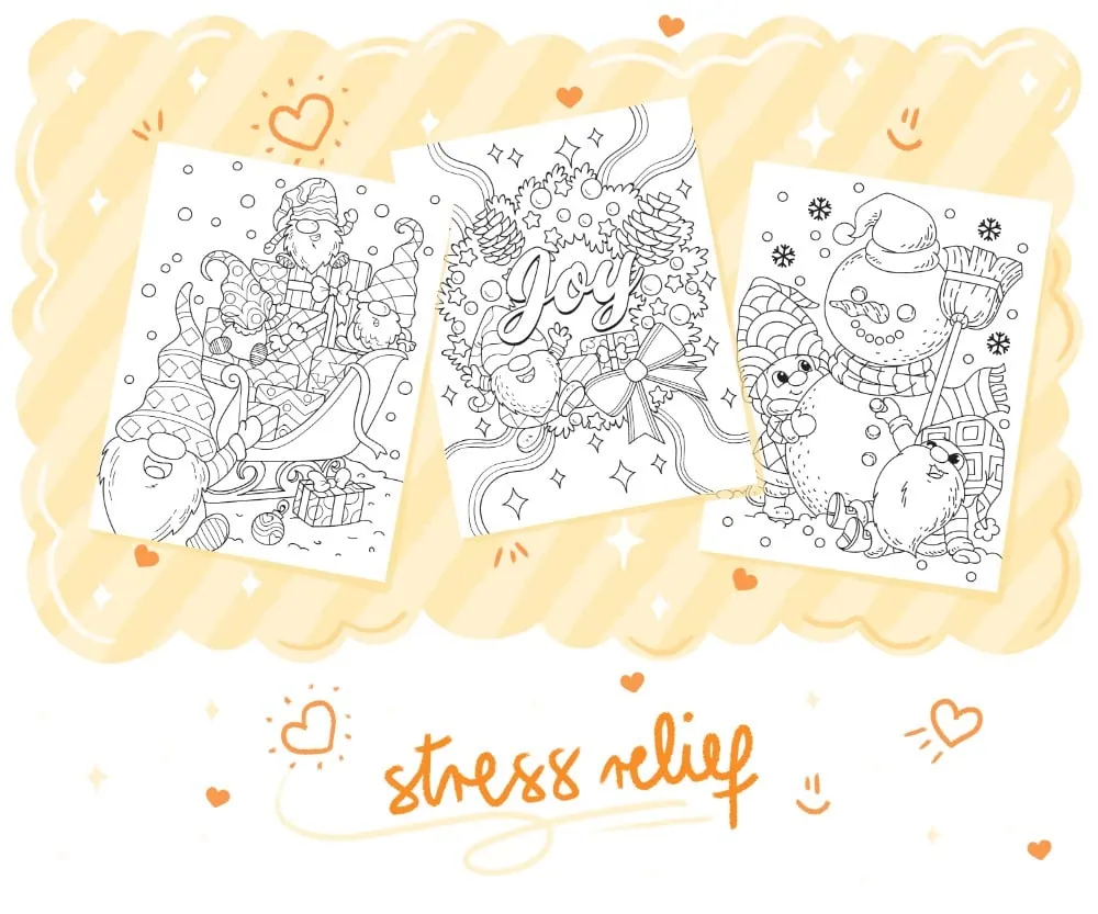Christmas Gnomes Coloring Book, coloring page preview 4