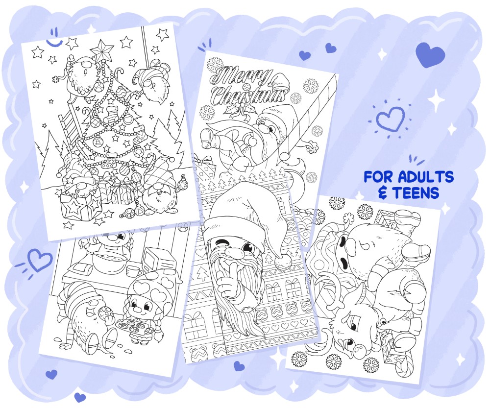 Christmas Gnomes Coloring Book - Image 4