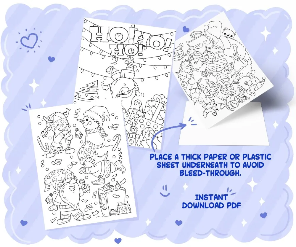 Christmas Gnomes Coloring Book, coloring page preview 1