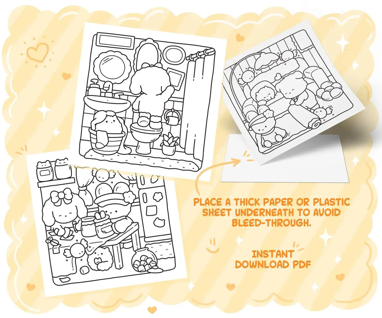 DIY Comfy Home Cute & Cozy Coloring Book: Home-Making Relaxation for Adults and Teens, coloring page preview 1