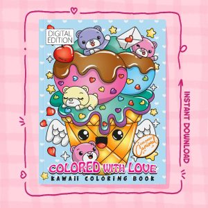 kawaii valentine's day coloring pages