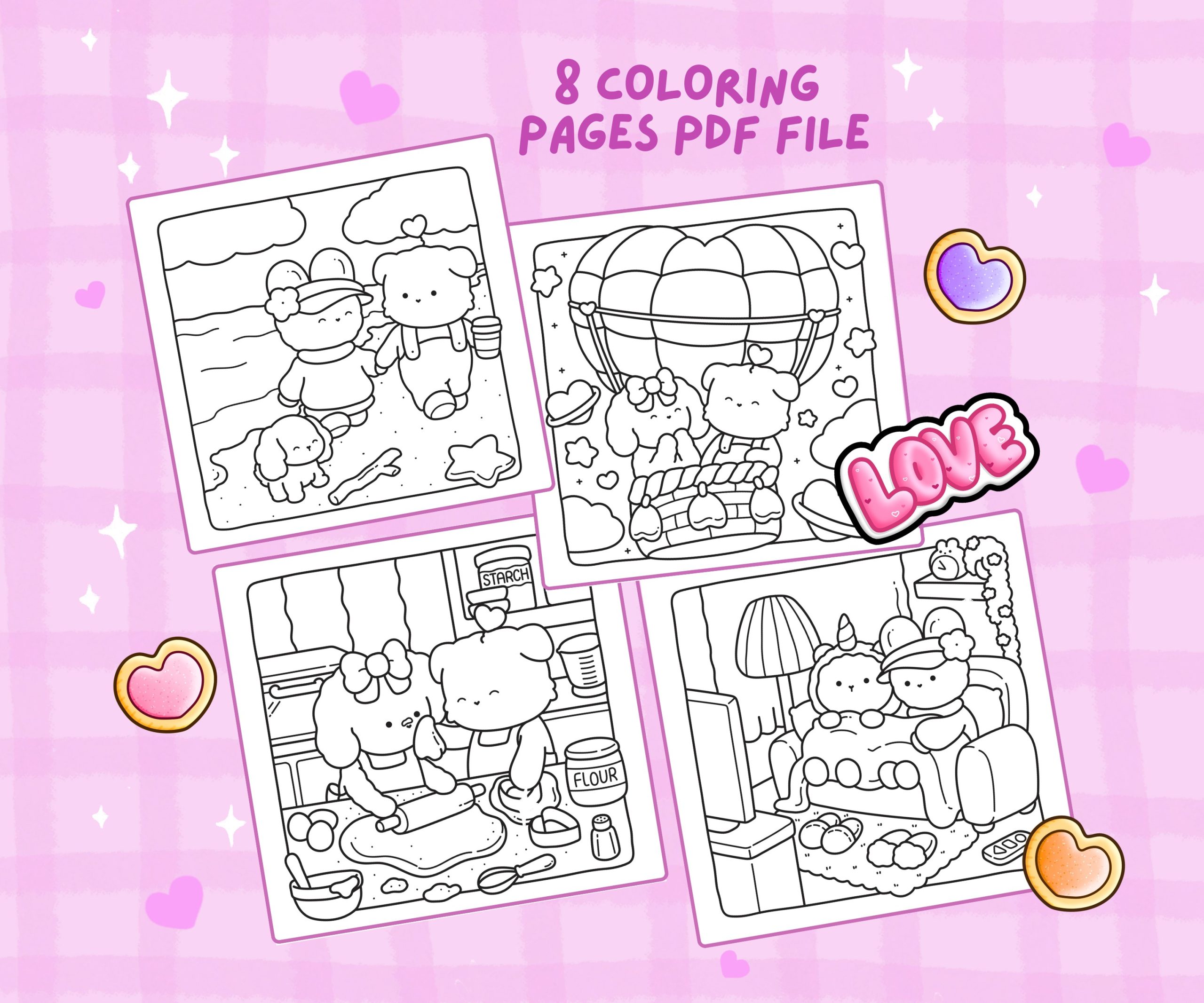 Valentine's Day Coloring Pages Cozy Love with Adorable Hand-Drawn Comfy Illustrations - Image 3