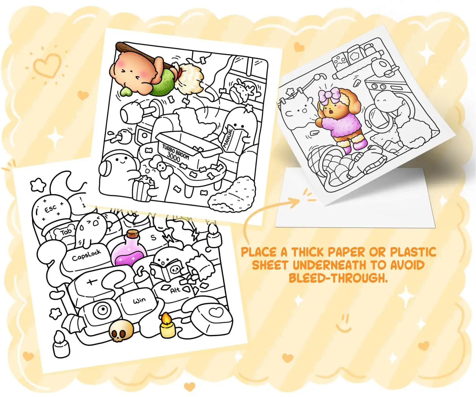 Spooky Cute Coloring Book - Spooky & Clumsy, Cozy Relaxation & Stress Relief for Adults and Teens, coloring page preview 2