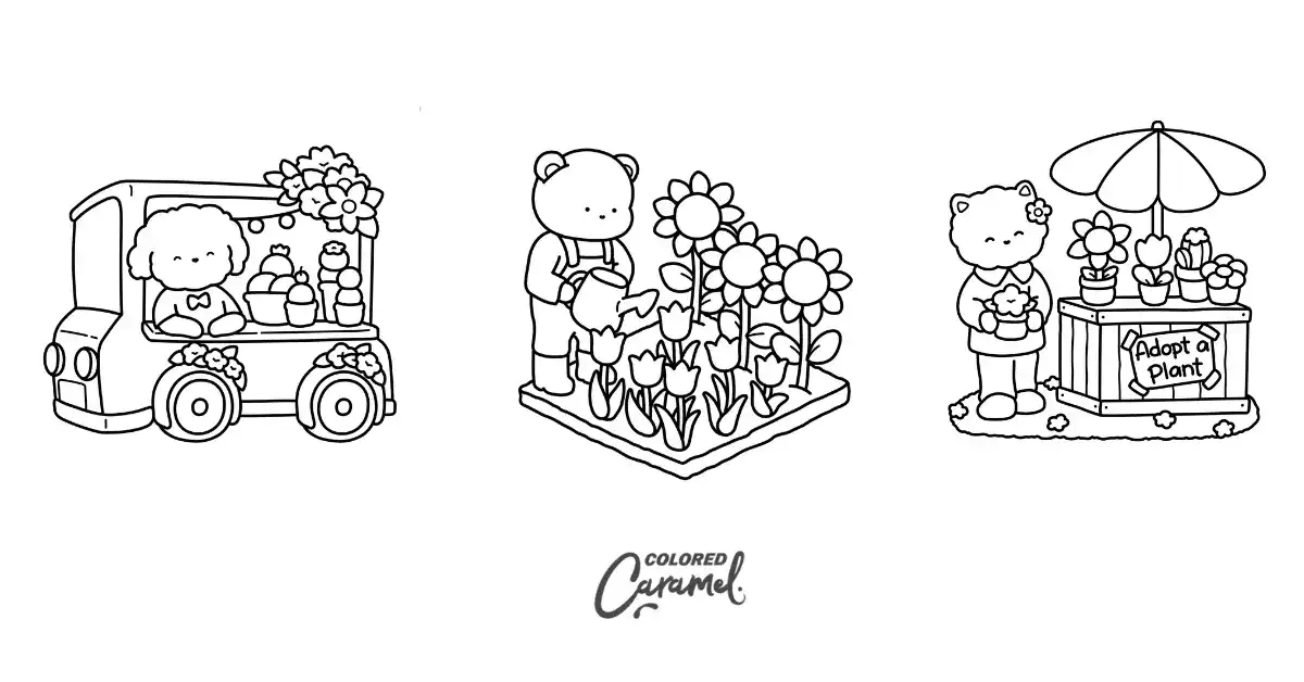 Cute Flower Coloring Pages (Free Cozy Printables)